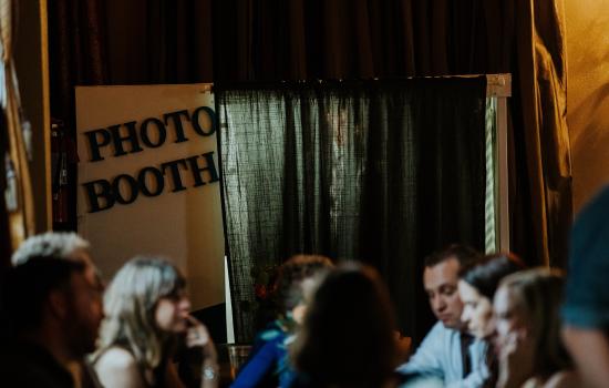 The photo booth at the wedding ceremony.