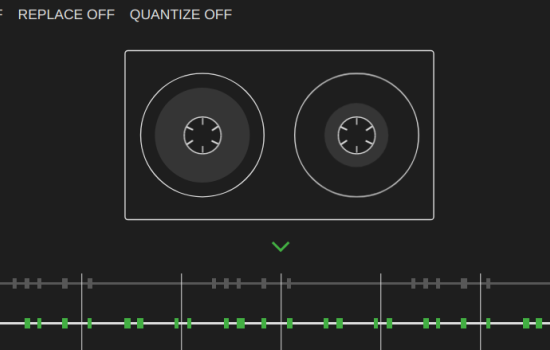 A screenshot of the midi-tape user interface